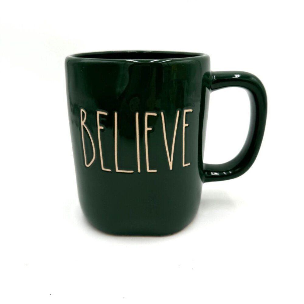 Rae Dunn "believe” 20oz. Coffee Mug Cup Green NWT
